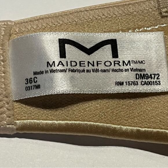 Maidenform Bra Beige Strapless Multiway Size 36C - Picture 4 of 10